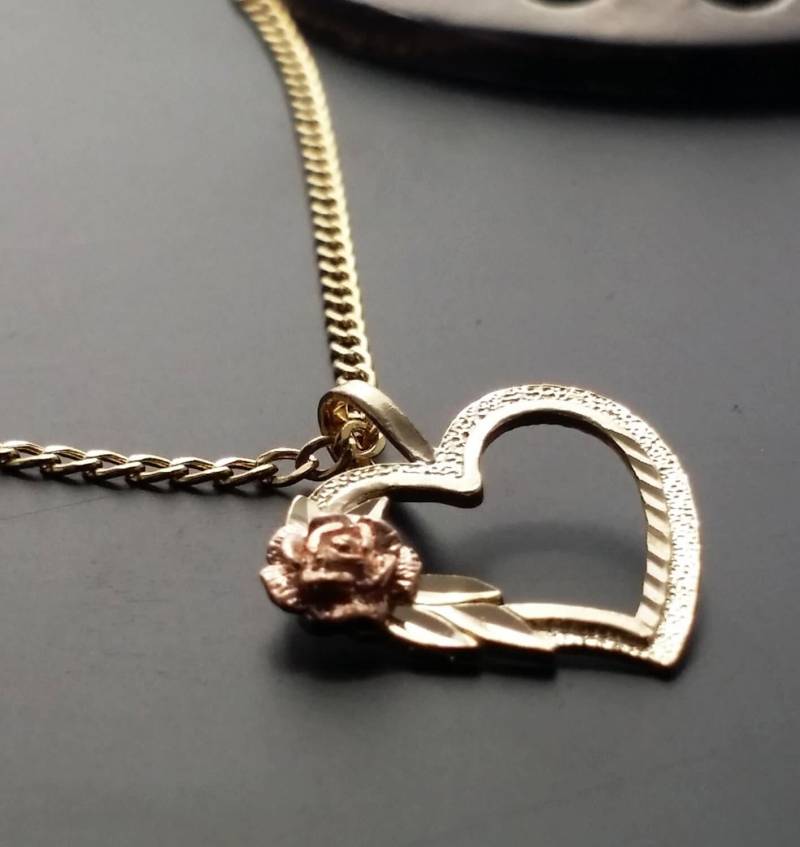 14K Zweifarbiges Rosenherz von ArevGold