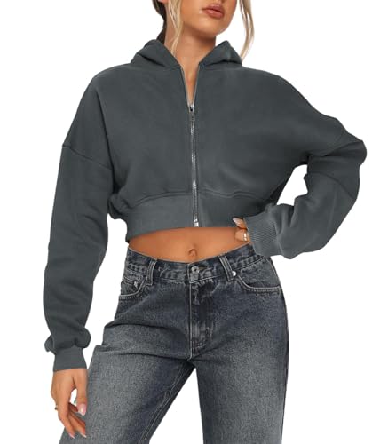 Arevill Damen Sweatjacke Bauchfrei Kapuzenpullover Langarm Kurz Hoodie Sweatshirt Crop Kapuzenjacke Arevill Damen Sweatjacke Bauchfrei Kapuzenpullover Langarm Kurz Hoodie Sweatshirt Crop Kapuzenjacke von Arevill