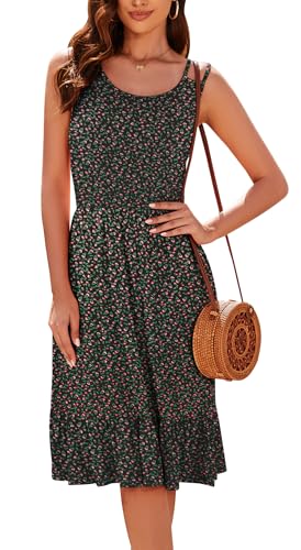 Sommerkleid Damen Ärmellos Strandkleid A-Linien leicht luftig Freizeitkleid Mit Gummi Taille von Arevill