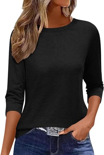 Arevill Damen T-Shirts 3/4 Ärmel Rundhals Basic Casual Oberteile Gestreifte/einfarbig/Drucken Shirts Arevill Damen T-Shirts 3/4 Ärmel Rundhals Basic Casual Oberteile Gestreifte/einfarbig/Drucken Shirts von Arevill