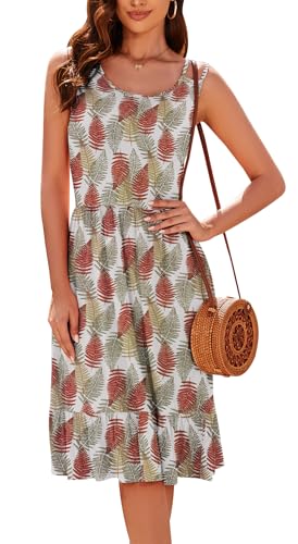 Sommerkleid Damen Ärmellos Strandkleid A-Linien leicht luftig Freizeitkleid Mit Gummi Taille Sommerkleid Damen Ärmellos Strandkleid A-Linien leicht luftig Freizeitkleid Mit Gummi Taille von Arevill