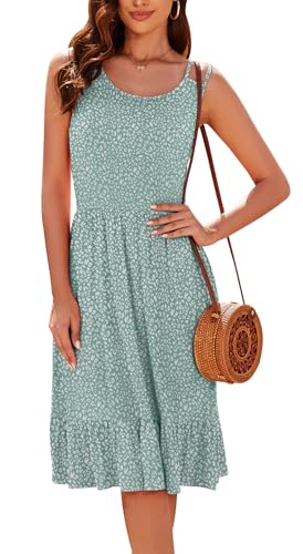 Sommerkleid Damen Ärmellos Strandkleid A-Linien leicht luftig Freizeitkleid Mit Gummi Taille Sommerkleid Damen Ärmellos Strandkleid A-Linien leicht luftig Freizeitkleid Mit Gummi Taille von Arevill