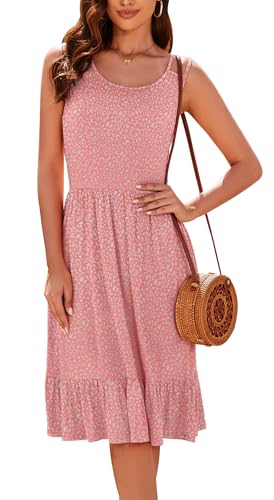 Sommerkleid Damen Ärmellos Strandkleid A-Linien leicht luftig Freizeitkleid Mit Gummi Taille Sommerkleid Damen Ärmellos Strandkleid A-Linien leicht luftig Freizeitkleid Mit Gummi Taille von Arevill