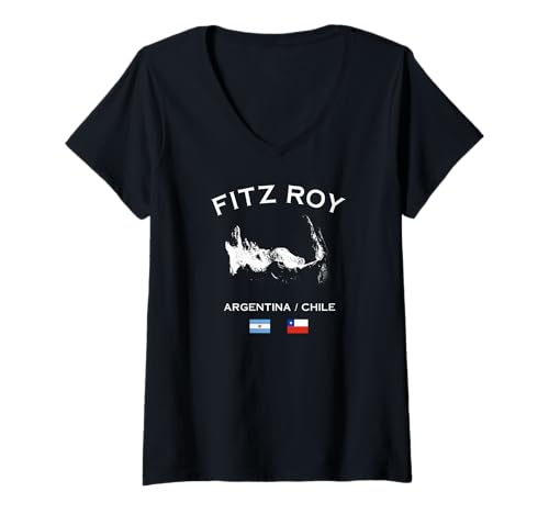 Damen Fitz Roy Argentinien Chile Cerro Chaltén Mountain Souvenir T-Shirt mit V-Ausschnitt Damen Fitz Roy Argentinien Chile Cerro Chaltén Mountain Souvenir T-Shirt mit V-Ausschnitt von Argentina Chile Cerro Fitz Roy Souvenir Shop
