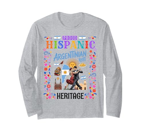 Argentinische Flagge, Idee für Frauen, argentinisches hispanisches Erbe Langarmshirt von Argentina Flag Hispanic Accessories Ideas For Kids