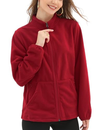 Argstar Damen Fleecejacke mit 6 Taschen (XS-2XL), Rot/Ausflug, einfarbig (Getaway Solids), M von Argstar