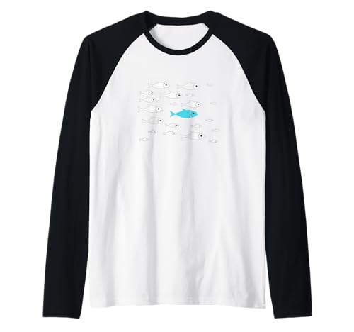 Fish Swim with the Current in the Sea T-Shirts für Damen und Herren Raglan von Argument and Opposition Without Understanding Tees