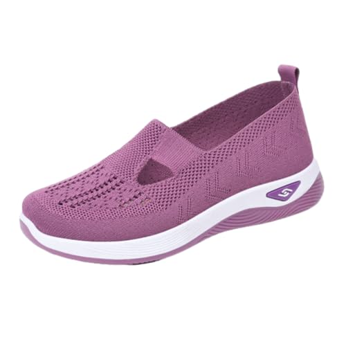 Argumub Annelie Schuhe Damen, Orthopädische Schuhe Damen, Sommer Bequeme Slip On Lightweight Breathable Walking Shoes (Lila, Erwachsene, 44, Numerisch, EU Schuhgrößensystem, M) von Argumub