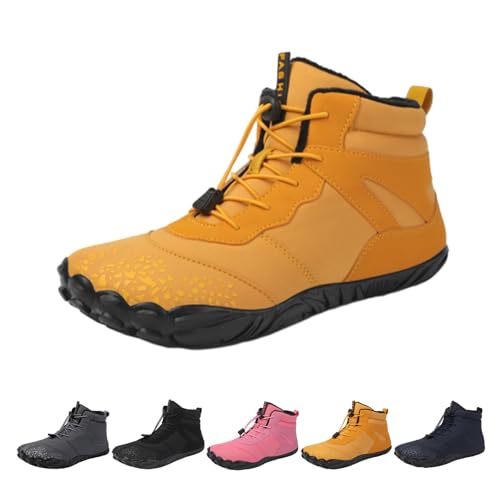 Barfuss Schuhe Damen Winter, Barfußschuhe Damen Herren Herbst Winter, Barfussschuhe Wasserfest Wanderschuhe (Gelb, Erwachsene, Damen, 40, Numerisch, EU Schuhgrößensystem, M) von Argumub