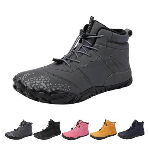 Argumub Barfuss Schuhe Damen Winter, Barfußschuhe Damen Herren Herbst Winter, Barfussschuhe Wasserfest Wanderschuhe (Grau, Erwachsene, Damen, 43, Numerisch, EU Schuhgrößensystem, M) von Argumub