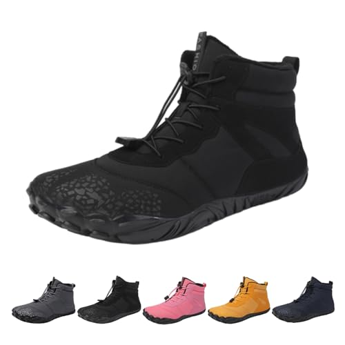 Argumub Barfuss Schuhe Damen Winter, Barfußschuhe Damen Herren Herbst Winter, Barfussschuhe Wasserfest Wanderschuhe (Schwarz, Erwachsene, Damen, 40, Numerisch, EU Schuhgrößensystem, M) von Argumub