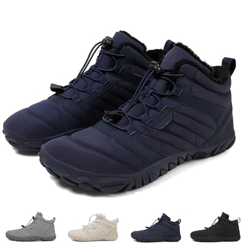 Argumub Barfußschuhe Winter Damen Herren Barfuss Schuhe Warm Winterschuhe Schneestiefel Rutschfest Wanderschuhe Zehenschuhe (1698 blue, Erwachsene, 36, Numerisch, EU Schuhgrößensystem, M) von Argumub
