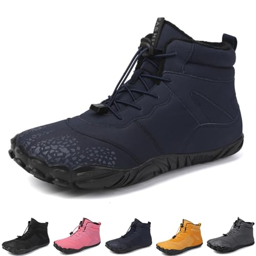 Argumub Barfußschuhe Winter Damen Herren Barfuss Schuhe Warm Winterschuhe Schneestiefel Rutschfest Wanderschuhe Zehenschuhe (6801 blue, Erwachsene, 41, Numerisch, EU Schuhgrößensystem, M) von Argumub