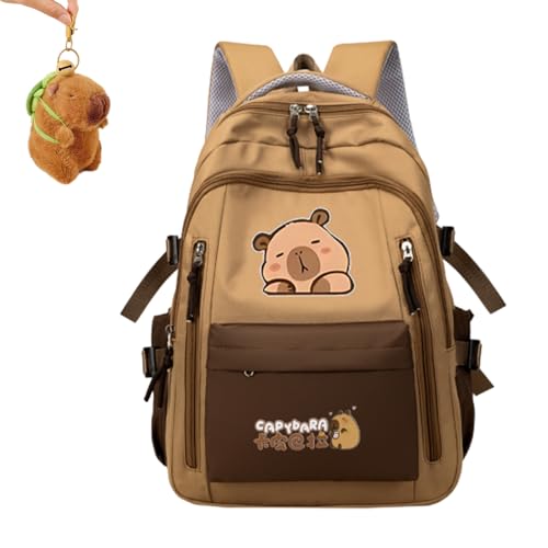 Argumub Capybara-Rucksack Für Mädchen, Modischer Cartoon-Rucksack Mit Großem Fassungsvermögen, Leicht, Wasserdicht Und Langlebig (C-4) von Argumub