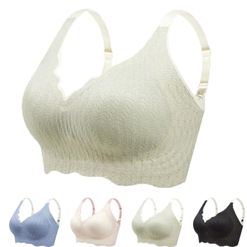 Argumub Elrosoy Jelly Gel Shaping BH Push up BH Ohne Buegel Sport Damen Stärker Halt Wireless Comfort Breathable (DE/NL/SE/PL, Alphanumerisch, XL, Regular, Regular, Green) von Argumub