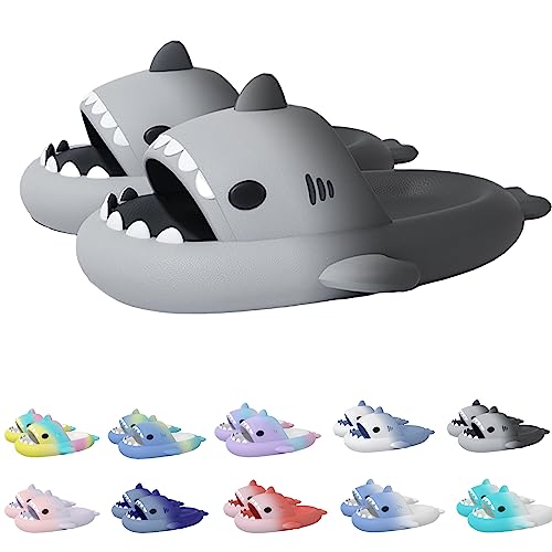 Argumub Hai Hausschuhe, Shark Slippers, Shark Slides Sandalen für Herren Damen (Asche Kohlenasche, Erwachsene, Damen, 40, Numerisch (von/bis), EU Schuhgrößensystem, 41, M) von Argumub