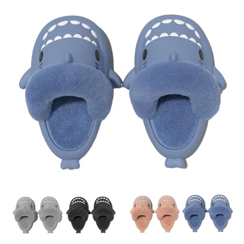 Argumub Hai Hausschuhe für Kinder und Erwachsene, Sharklas Originales Slippers Herausnehmbares Plüschfutter (Blau, Erwachsene, 40, Numerisch (von/bis), EU Schuhgrößensystem, 41, M) von Argumub