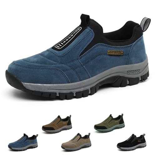 Argumub Hatme Schuhe, Orthopädische Herren Wanderschuhe Sportschuhe Atmungsaktive Leichte Slip On Schuhe (Dunkelblau, Erwachsene, Herren, 46, Numerisch, EU Schuhgrößensystem, M) von Argumub