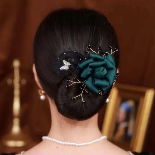 Argumub Insstyle Full Star Flower Hair Accessories, Blumen Haarknoten Roller Stil, Eleganter Lockenwickler Bestickte Blumen Geschickter Dutt Für Frauen Und Mädchen (02) von Argumub