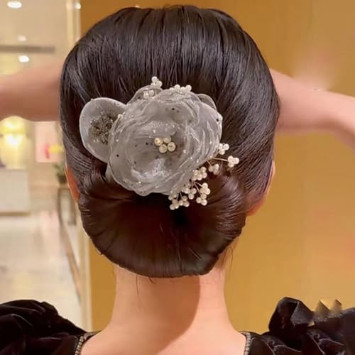 Argumub Insstyle Full Star Flower Hair Accessories, Blumen Haarknoten Roller Stil, Eleganter Lockenwickler Bestickte Blumen Geschickter Dutt Für Frauen Und Mädchen (10) von Argumub