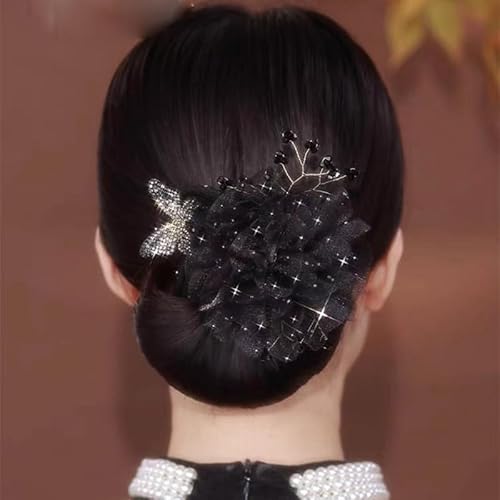 Argumub Insstyle Full Star Flower Hair Accessories, Blumen Haarknoten Roller Stil, Eleganter Lockenwickler Bestickte Blumen Geschickter Dutt Für Frauen Und Mädchen (13) von Argumub