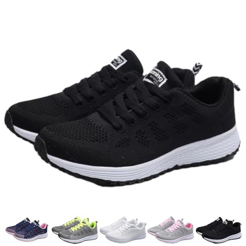 Argumub Slimcare Orthopädische Sneaker Pro 3.0 Mit Memory-Foam, Slim Care Orthopädische Schuhe Mesh Frauen Laufschuhe (A08 Black, Erwachsene, Damen, 41, Numerisch, EU Schuhgrößensystem, M) von Argumub