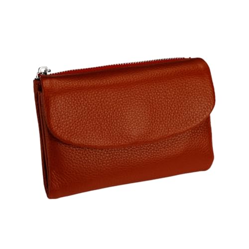 Argumub Unisex-Geldbörse aus Kieselleder, Joyfullygo-Geldbörsen, RFID-blockierende Soft-Touch-Kompakt-zweifach gefaltete Geldbörse (Rot-B) von Argumub