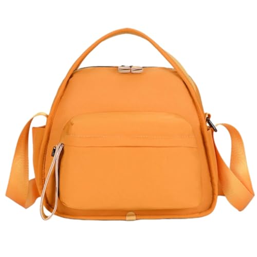 Argumub Veluna Umhängetasche, leichte Damenhandtasche mit großem Fassungsvermögen, einfarbig, mit Reißverschluss und Schultergurt (Gelb) von Argumub