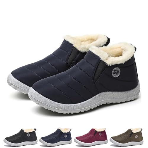 Argumub Vyral Wasserdichte Winterstiefel Für Damen Mit Fell Gefüttert Rutschfest Für Schnee Warme Outdoor-Stiefel (Blue, Erwachsene, Damen, 37, Numerisch, EU Schuhgrößensystem, M) von Argumub