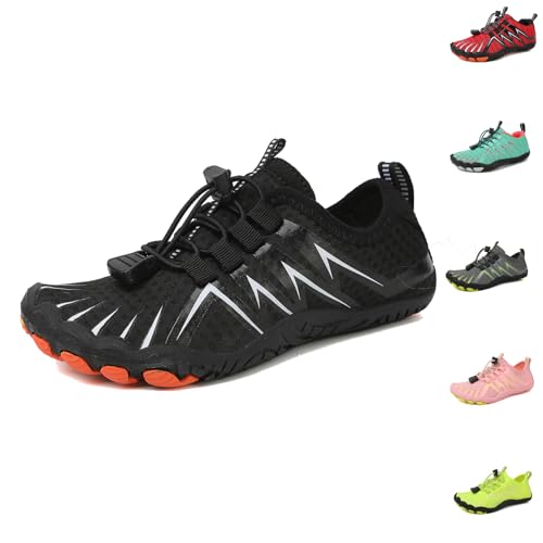 Argumub Wasserschuhe Kinder, Badeschuhe Sommer Aquaschuhe Jungen Mädchen Barfussschuhe Atmungsaktive Strandschuhe (Schwarz, Kleinkind, Herren, 33, Numerisch, EU Schuhgrößensystem, M) von Argumub