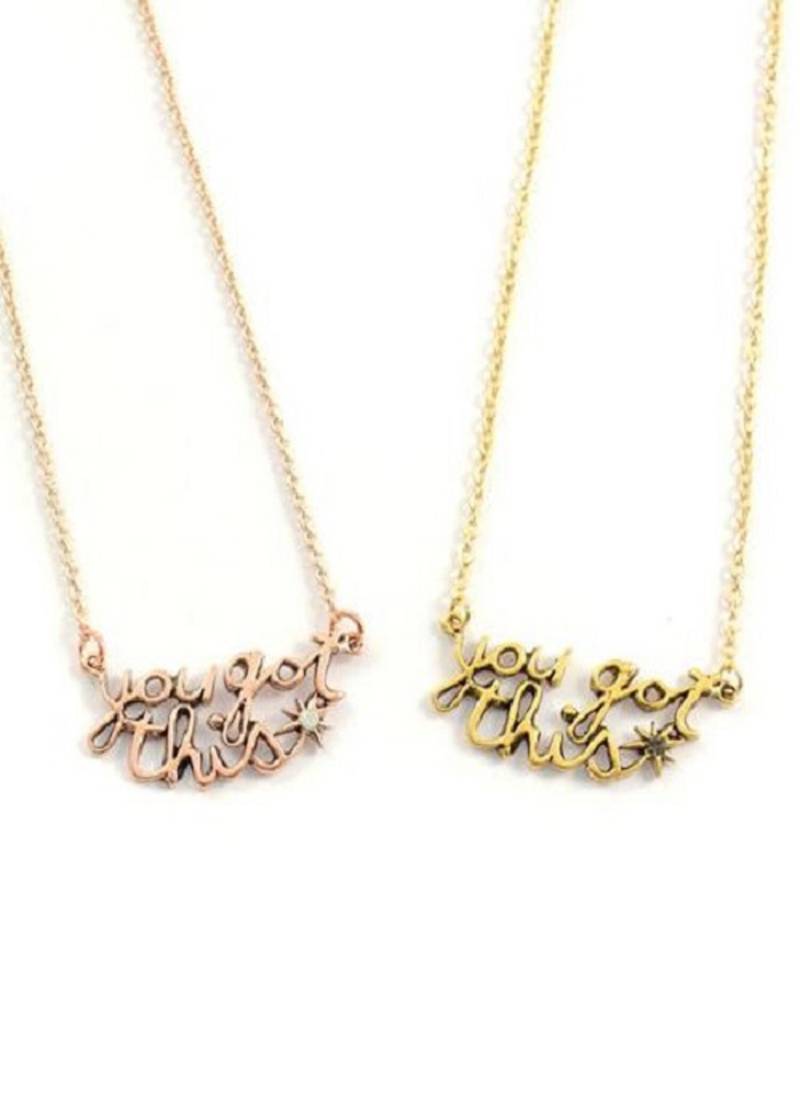 Schmuck Halskette Für Frauen "Sie Haben Dies" Mit Stern Am Ende Der Phrase in Gold Und Rose - Ariana Ost von ArianaOst