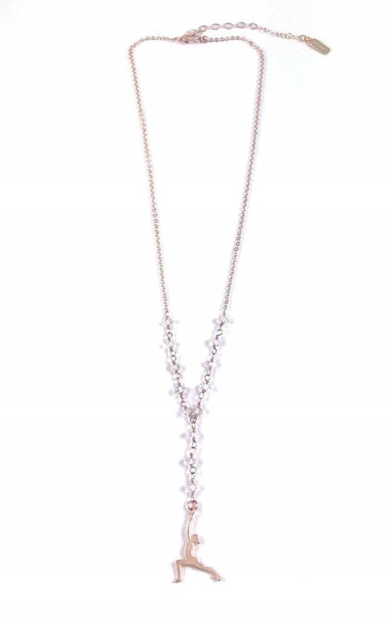 Zarte Yoga Rosenkranz Halskette Für Frauen Und Teen Mädchen Halbedelsteine Pose Charme in Gold, Rose Silber - Ariana Ost von ArianaOst