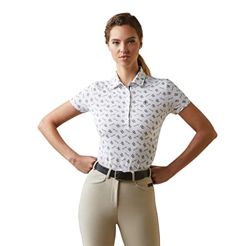 ARIAT Damen Motiv-Poloshirt Hemd, White Tack Ditsy, M von ARIAT