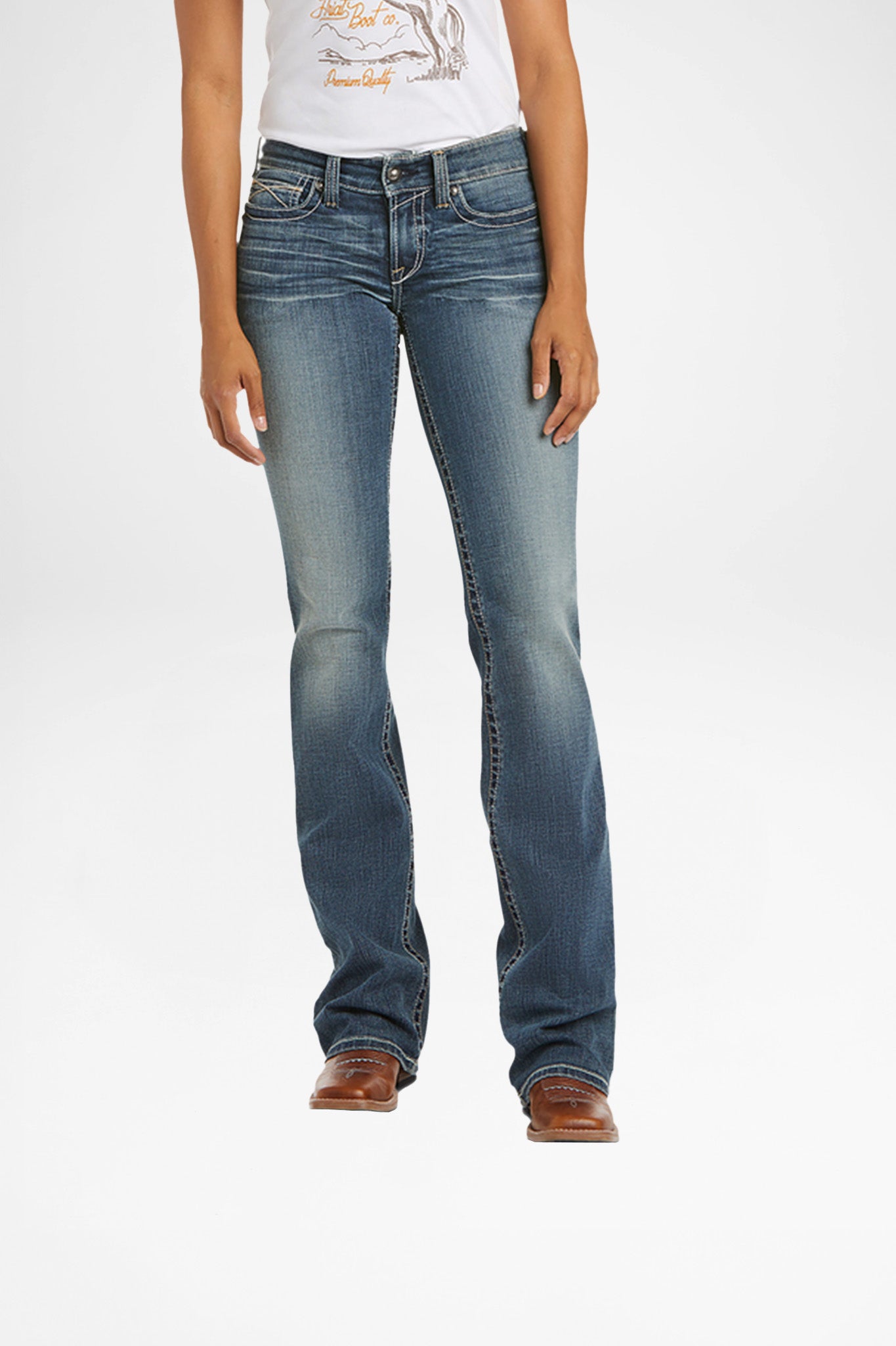 Ariat R.E.A.L WHIPSTITCH Mid Rise Damen Blau von Ariat