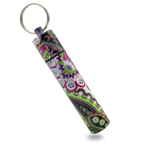 Aribari Schlüsselanhänger aufschraubbar I Bunter Anhänger wasserdicht I Für Kleinteile, EDC, SOS oder Adresszettel (Lila-Grün) von Aribari