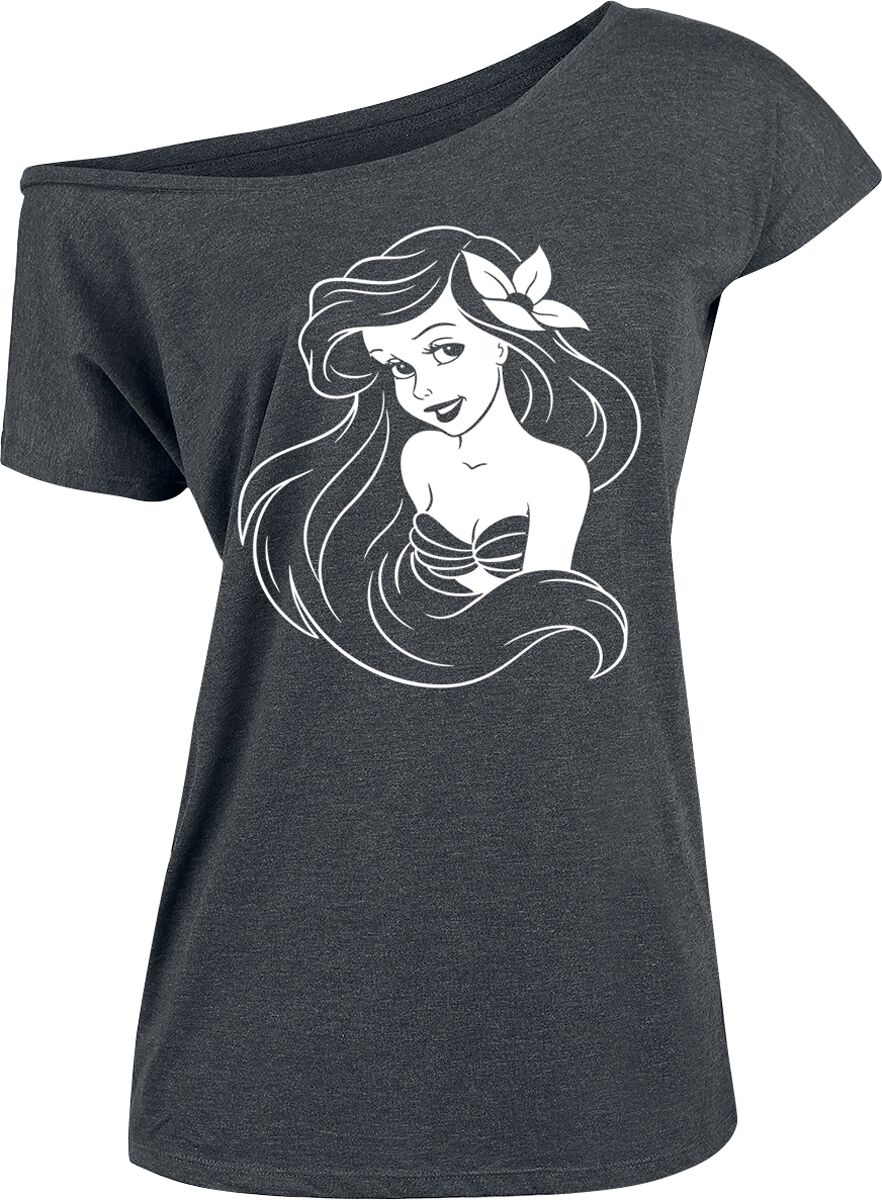 Arielle, die Meerjungfrau - Disney T-Shirt - Mermaid - S bis XXL - für Damen - Größe L - grau  - Lizenzierter Fanartikel von Arielle, die Meerjungfrau