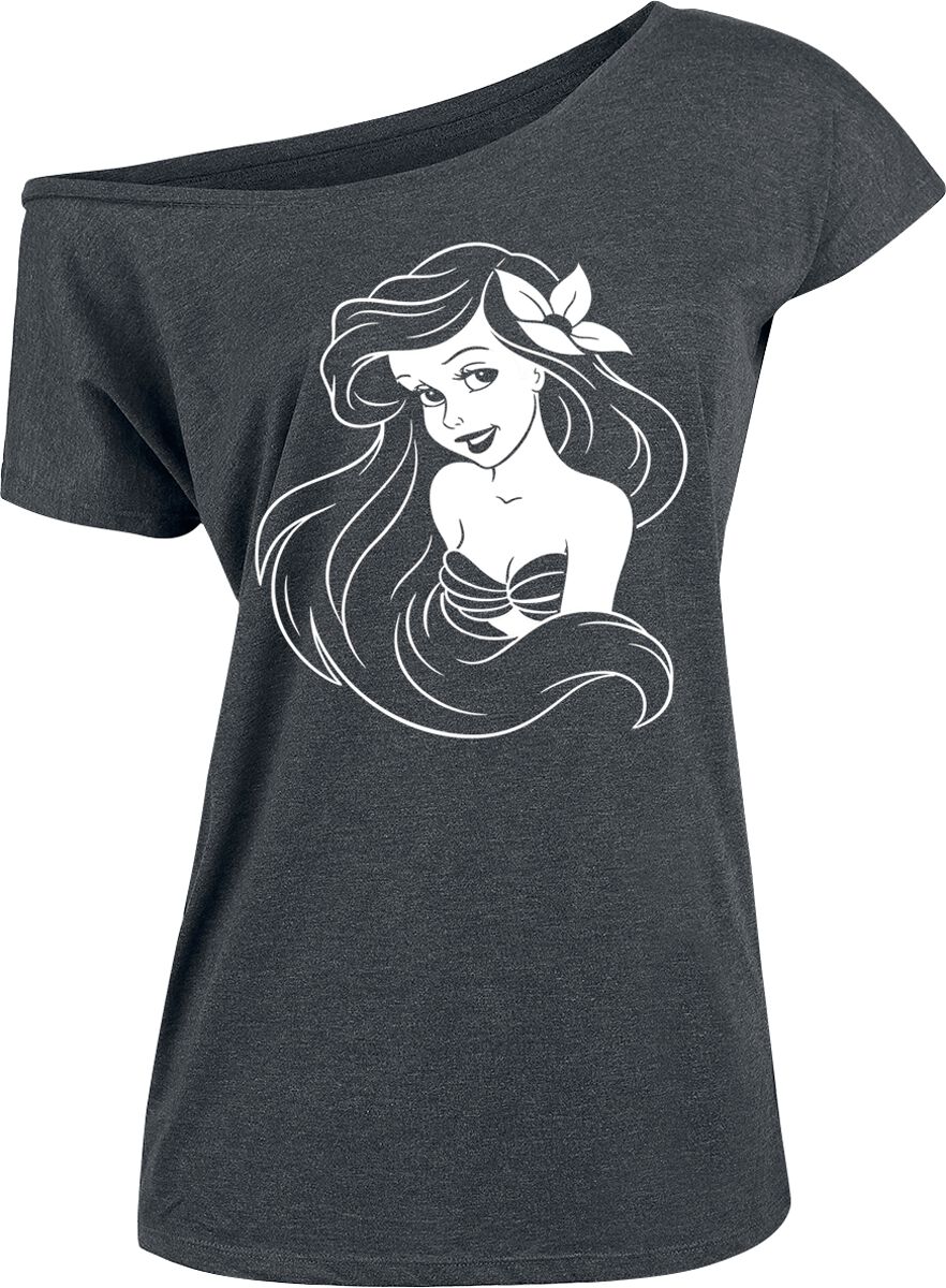 Arielle, die Meerjungfrau - Disney T-Shirt - Mermaid - S bis XXL - für Damen - Größe S - grau  - Lizenzierter Fanartikel von Arielle, die Meerjungfrau