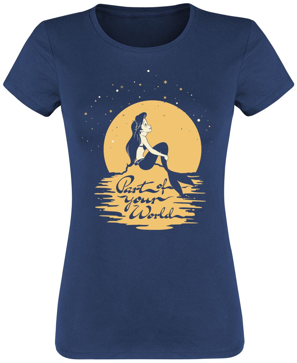 Arielle, die Meerjungfrau - Disney T-Shirt - Part Of Your World - S bis XXL - für Damen - Größe L - navy  - Lizenzierter Fanartikel von Arielle, die Meerjungfrau