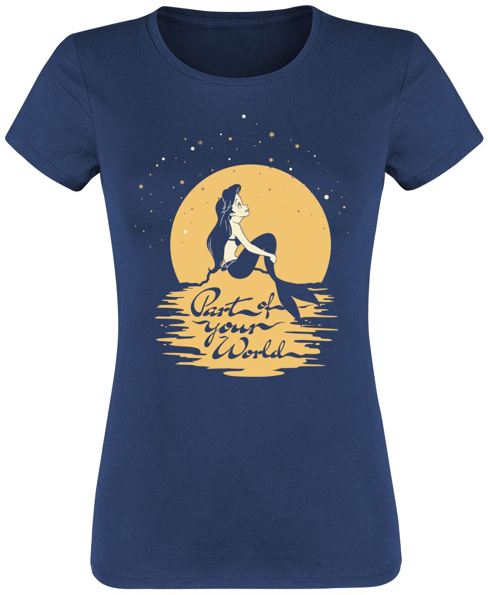 Arielle, die Meerjungfrau - Disney T-Shirt - Part Of Your World - S bis XXL - für Damen - Größe S - navy  - Lizenzierter Fanartikel von Arielle, die Meerjungfrau