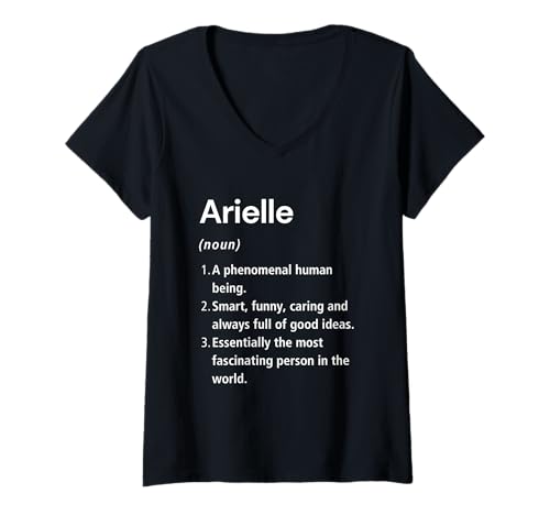 Damen Arielle Definition des Namens Lustiges Wörterbuch T-Shirt mit V-Ausschnitt von Arielle Birthday Name Definition Funny