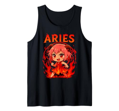 Anime Widder Dämon Girl Fire Tank Top Anime Widder Dämon Girl Fire Tank Top von Aries Fire Demon Anime Character Tee Fun Wear