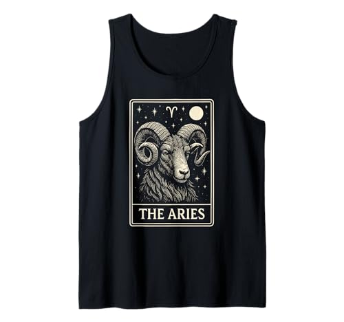 Herren Widder Tarotkarte Horoskop Astrologie Sternzeichen Tank Top von Aries Zodiac Astrology Sign