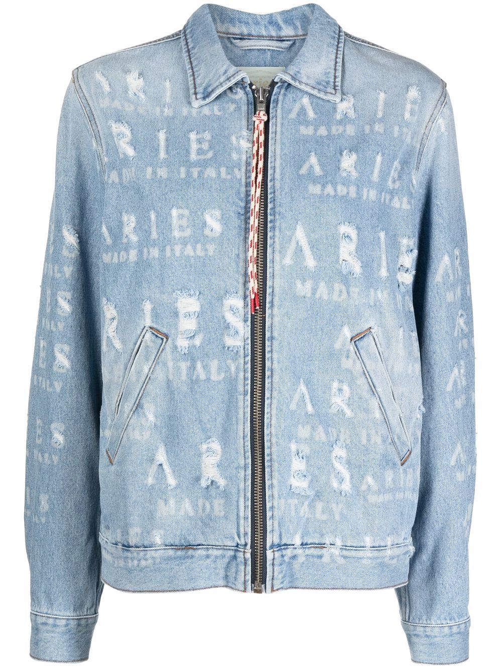 Aries Jeansjacke in Distressed-Optik - Blau von Aries