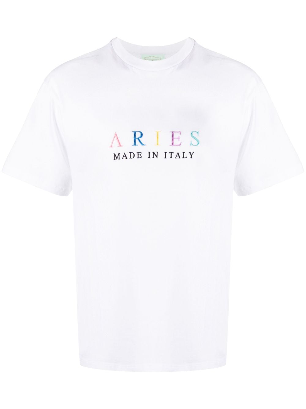 Aries T-Shirt mit Logo-Stickerei - Weiß von Aries