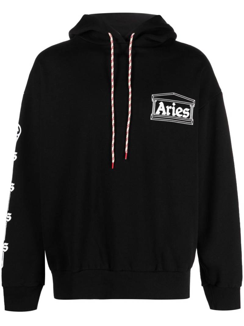 Aries Hoodie mit Logo-Print - Schwarz von Aries