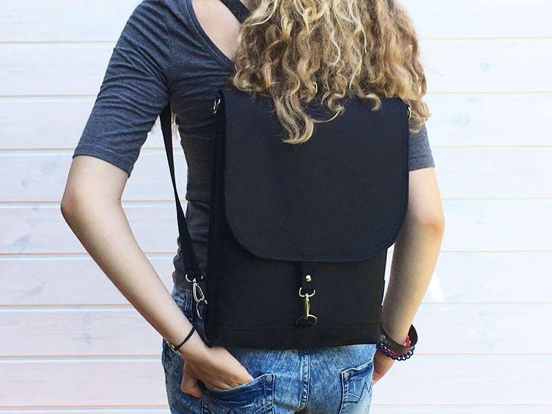 Schwarzer Cordura Wandelbarer Rucksack Wasserdichte Umhängetasche von ArisBag