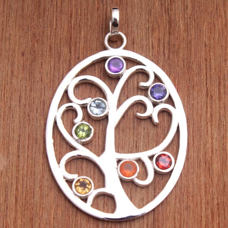 Baum Des Lebens Sterling Silber Anhänger - Handgemachte Edelstein Charms Schmuck von Arishasilverco