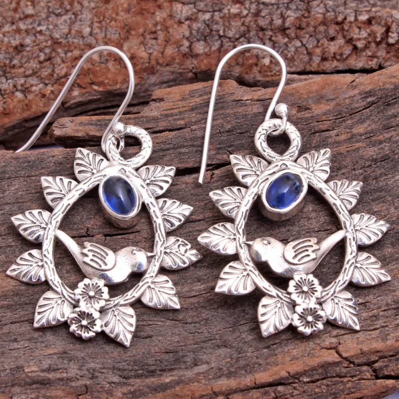 Entzückende Kyanit Edelstein Handgemachte Hübsche Ohrringe - 925 Sterling Silber Damen Schmuck Drop & Baumeln Designer Länge 4.6 cm-Ae3355 von Arishasilverco