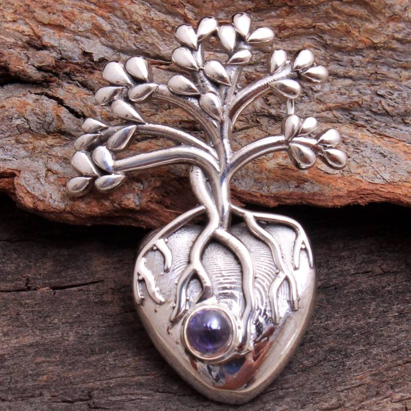 Iolith Baum Des Lebens Anhänger Sterling Silber Handmade Charm von Arishasilverco