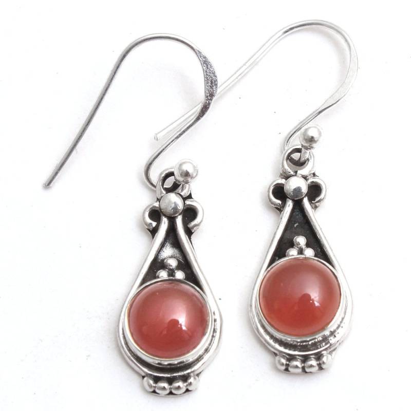 Handgemachte Sterlingsilber Karneol Ohrringe Edelsteinschmuck Für Frauen von Arishasilverco